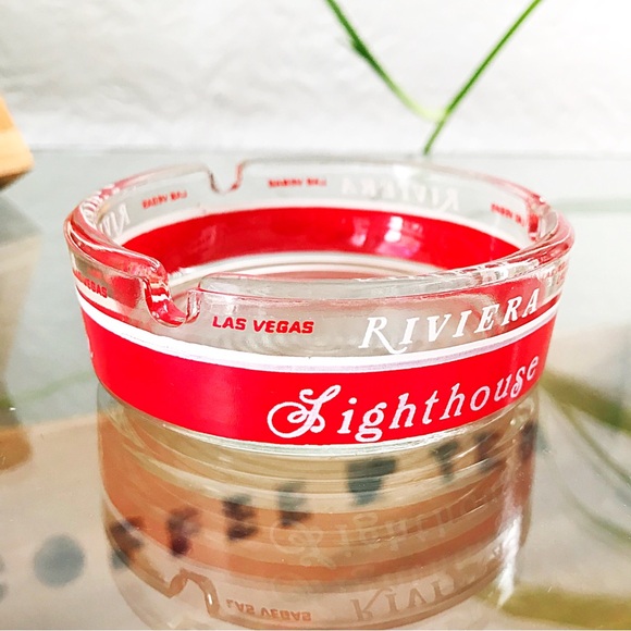 Vintage 1960s Riviera Hotel & Casino Las Vegas Ashtray Red MCM Retro Cool - Picture 3 of 7